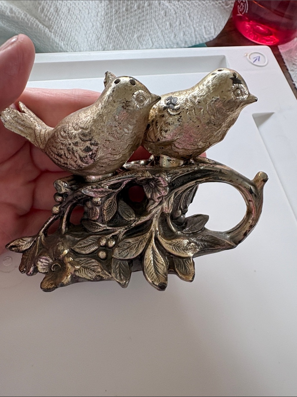 Antique Decorative Two-Bird salt & pepper shakers
